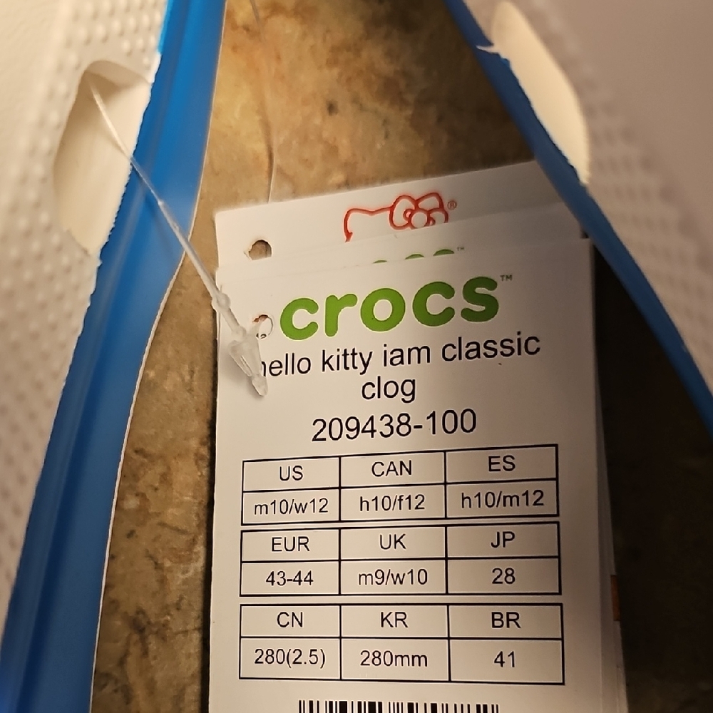 Hello Kitty Women's 12 Mens 10 Size Classic Crocs - Red and White - Picture 12 of 12